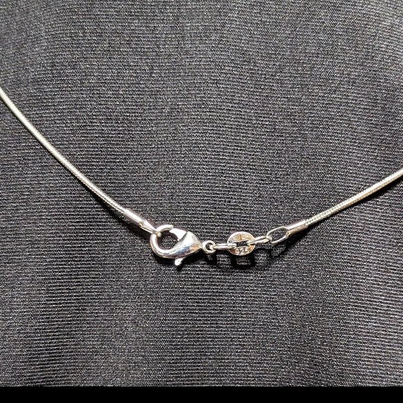 Flirty & Fun Signed MARTINI Etch Rainbow Dichroic Glass Pendant w/Sterling Chain - Picture 5 of 6